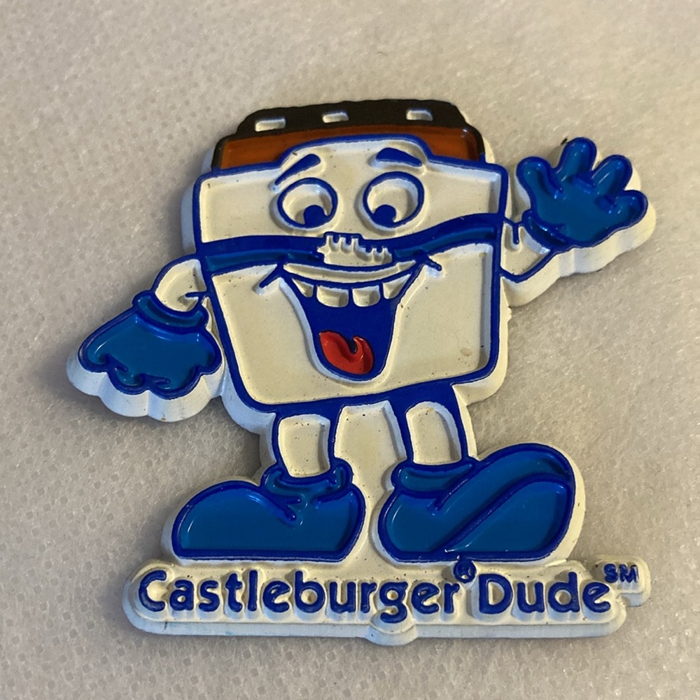 NWOT - Castleburger® Dude℠ Vintage White Rubber Fridge Magnet
